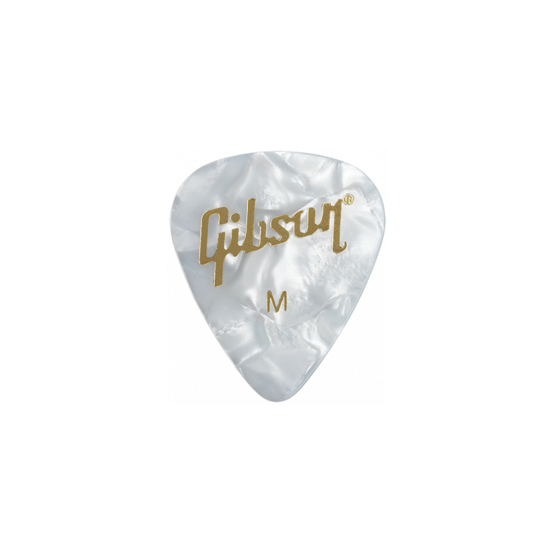 Pearloid White Picks, 12 Pack, Medium