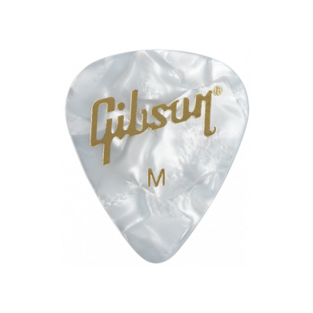 Pearloid White Picks, 12 Pack, Medium | Accessoires Gibson…