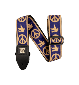 Sangle Jacquard Peace Love Dove Bleu Marine et Beige | COUR…