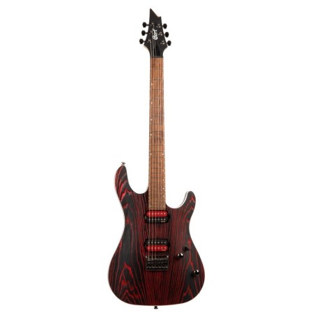 Cort KX300 Etched Noir Rouge EBR - Guitare Électrique Metal & EMG