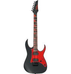Ibanez GRG131DX-BKF - Guitare Électrique Noir Mat & Sharktooth Rouges