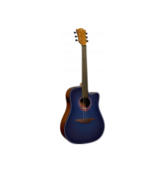 LÂG GLA T-BLUE-DCE : Guitare Électro-Acoustique Dreadnought Bleue