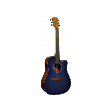 LÂG GLA T-BLUE-DCE : Guitare Électro-Acoustique Dreadnought Bleue