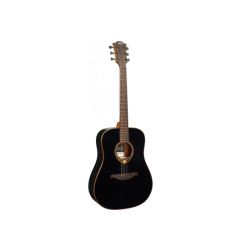 LÂG T118D-BLK : Guitare Acoustique Dreadnought Noire Brillance