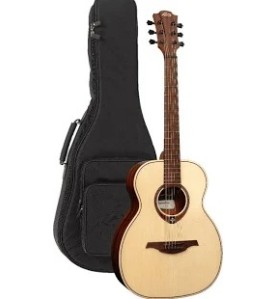 LÂG Travel Spruce : Guitare de Voyage Table Massive avec Housse