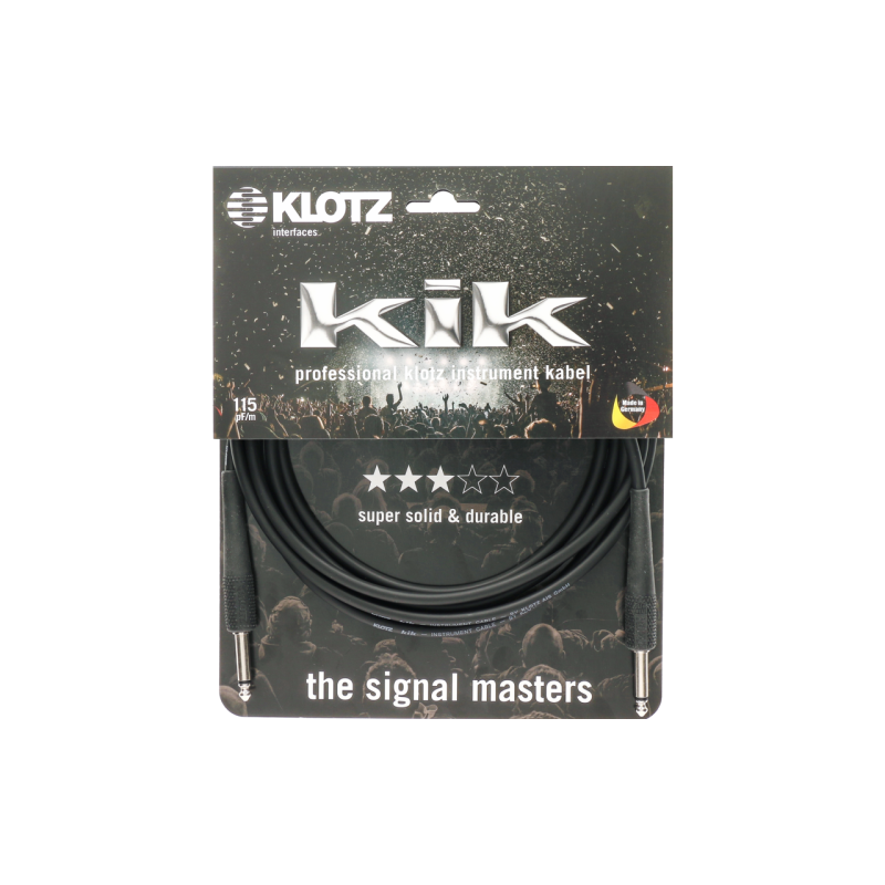 Câble klotz noir 6m Câble klotz noir 6m