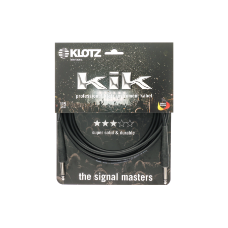 Câble Jack Klotz KIK6.0PPSW - 6m - Noir - Droit/Droit