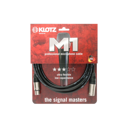 Câble Micro XLR Klotz M1K1FM1000 - 10m - Noir Pro