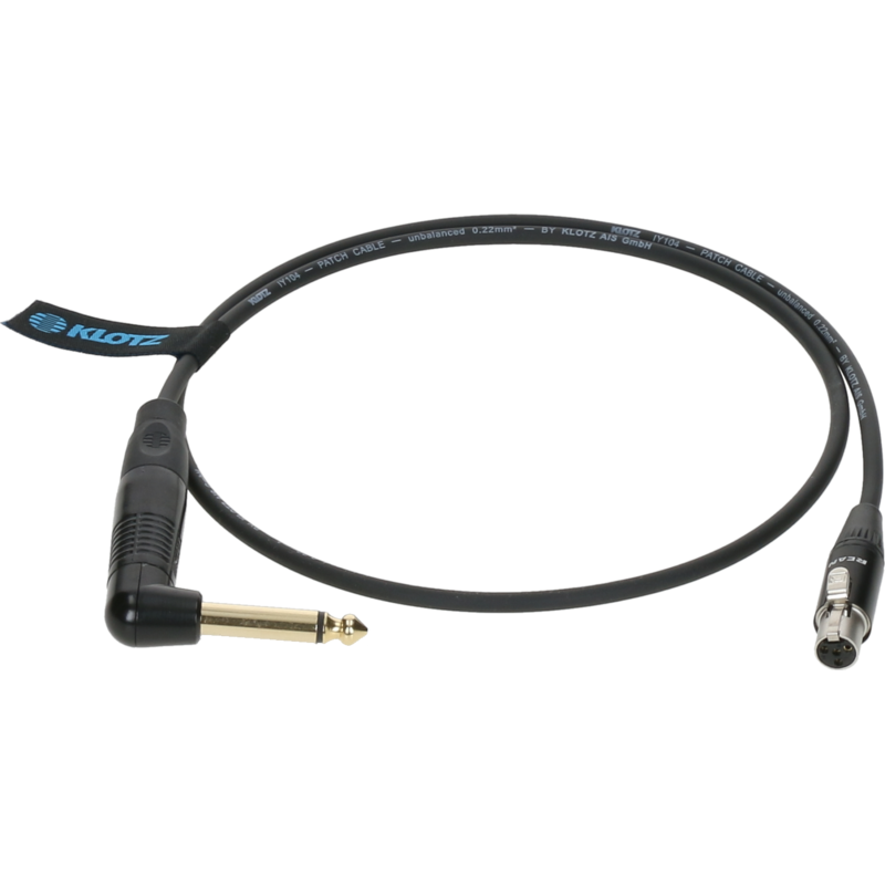 câble d'instrument premium pour émetteur de poche Shure TQG (mini XLR 4p) - jack mono, doré KSH câble d'instrument premium pour émetteur de poche Shure TQG (mini XLR 4p) - jack mono, doré KSH