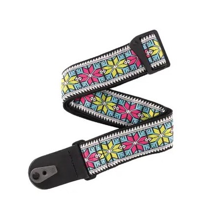 Sangle D'Addario 50TC00 Pad Lock | Motif Parallel Flowers