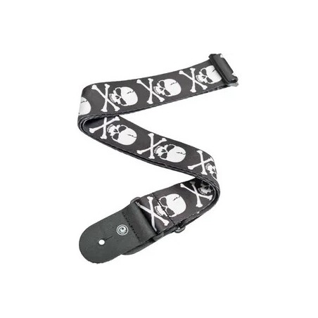 Sangle Guitare D'Addario Planet Waves | Motif Cross Bone Skull