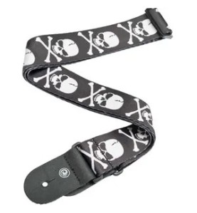 Sangle Guitare D'Addario Planet Waves | Motif Cross Bone Skull