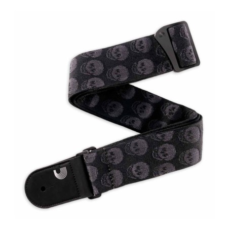 Sangle Guitare D'Addario 50TB00 Pad Lock | Motif Skulls Black