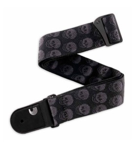 Sangle Guitare D'Addario 50TB00 Pad Lock | Motif Skulls Black