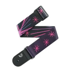 Sangle D'Addario 50RUN80 Outrun Polyester | Motif Neon Stars