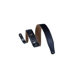 Levy's M26GF-BLK Sangle Guitare : Cuir Vêtement & Dos Suède 2.5" Noir