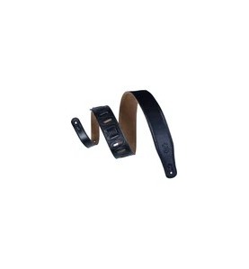 Levy's M26GF-BLK Sangle Guitare : Cuir Vêtement & Dos Suède 2.5" Noir