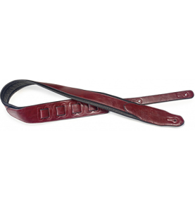 Stagg SPFL 40 RED : Sangle Guitare Rembourrée Simili-Cuir Rouge