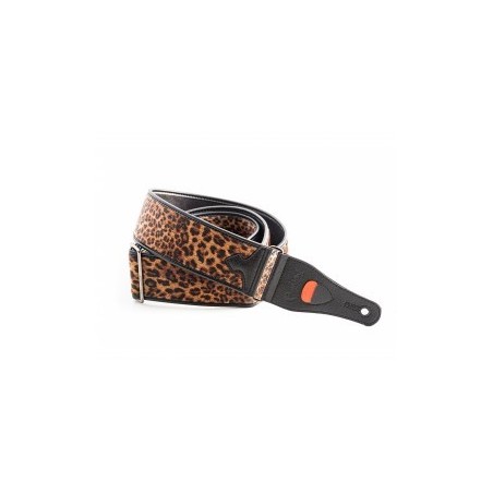 RightOn! Straps Leopard Beige : Sangle Guitare Rock 6cm Motif Léopard