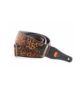RightOn! Straps Leopard Beige : Sangle Guitare Rock 6cm Motif Léopard