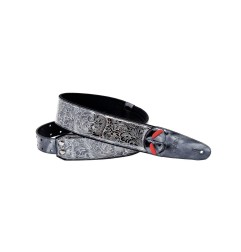 RightOn! Straps Revolver Titanium : Sangle Guitare Vegan Motif Balles