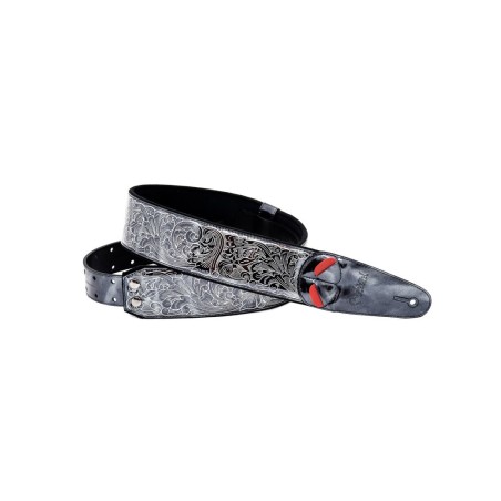 RightOn! Straps Revolver Titanium : Sangle Guitare Vegan Motif Balles