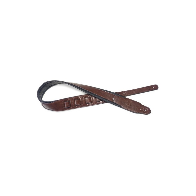 Sangle De Guitare, Marron, Similicuir, Extrémité Triangulaire