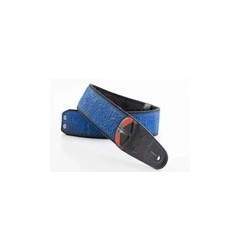 RightOn! Straps Sandokan Blue : Sangle Guitare Vegan Motif Gravé Bleu