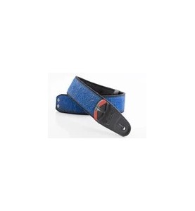 RightOn! Straps Sandokan Blue : Sangle Guitare Vegan Motif Gravé Bleu