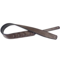 Sangle Guitare Imitation Cuir Marron : Courroie Confort Vintage