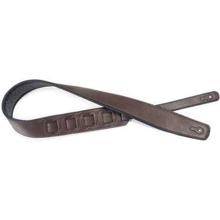 Sangle Guitare Imitation Cuir Marron : Courroie Confort Vintage