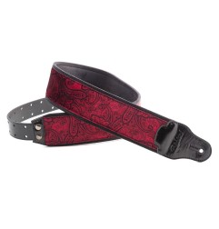 RightOn! Straps Paisley Velvet-70 Red : Sangle Guitare Large Velours