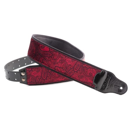 RightOn! Straps Paisley Velvet-70 Red : Sangle Guitare Large Velours