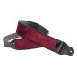 Sangle de guitare large Paisley Velvet-70 Red