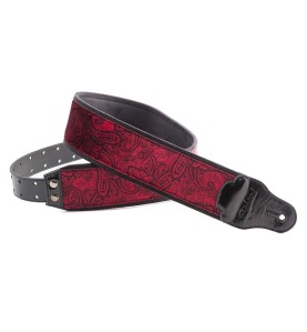 RightOn! Straps Paisley Velvet-70 Red : Sangle Guitare Large Velours